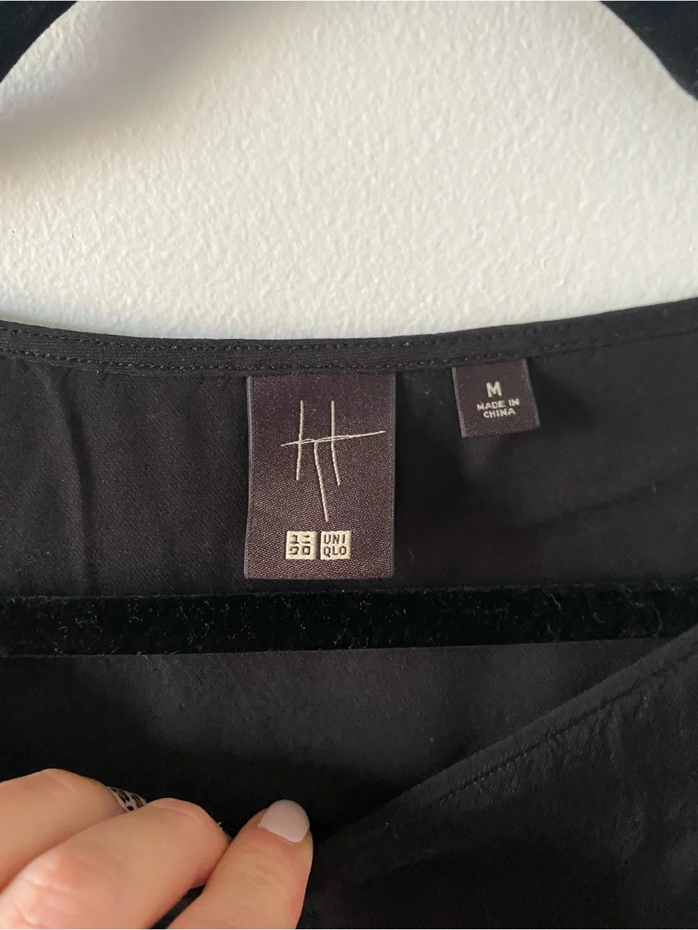Uniqlo Black Long Splice Sleeve Tunic Size M Whimsigoth Goth Minimalist Basics
